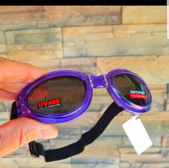 Women Purple Goggles Motorcycle Padded PPE - Picture 7 of 8